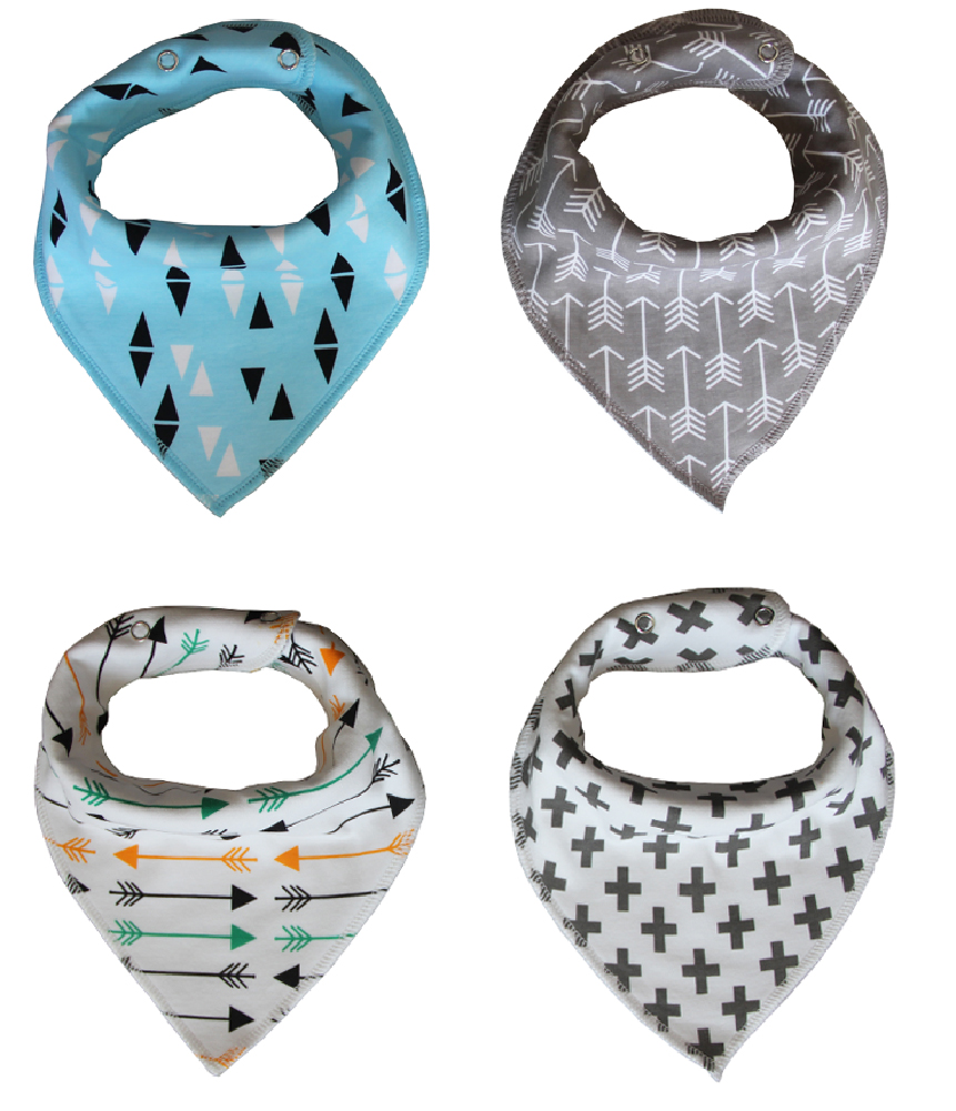 Washable Pure Cotton Drool Bibs with Adjustable Snaps for Unisex Baby Shower Gift (Multi Color)
