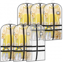 6 Packs Clear Dance Garment Bags, Black