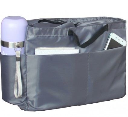 Waterproof Oxford Fabric Baby Diaper Bag Insert Organizer for Women's Handbag Purse- 12.6 X 5.5 X 8.6 Inches (Grey)