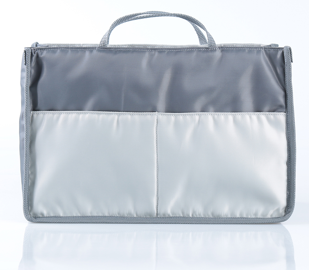 Diaper Bag Insert Organizer for Stylish Moms Tote Purse Handbag, 11 Pockets, Gray